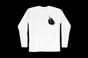 Jay Hall Cloth Lighter Logo Long Sleeve WHITE Tee 1.0 (STITCHED)